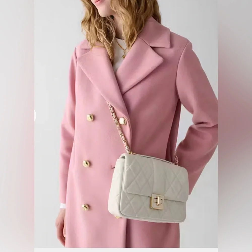 Kate Spade Carey Quilted Small Flap Crossbody Meringue
